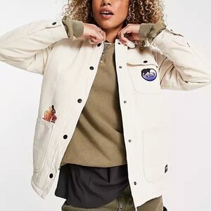 NWT Vans Cultivate Care Faux Shearing Lined Patched Chore Coat